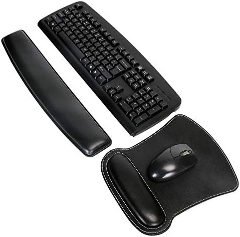 RICHEN Keyboard Wrist Rest Pad and Mouse Wrist Rest Support Mouse Pad Set,Sturdy & Comfortable & Lightweight for Easy Typing & Pain Relief-Ergonomic Support (Black)