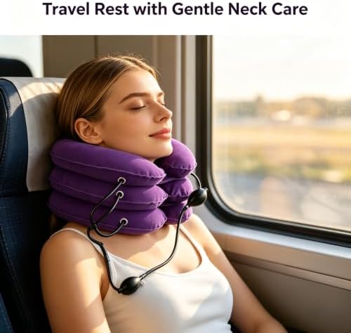 Inflatable Purple Cervical Neck Traction Brace Adjustable