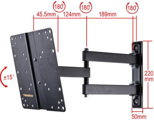 VideoSecu Articulating Arm LCD LED TV Wall Mount Full Motion Tilt Swivel Mount Bracket for Most 27" 30" 32" 36" 37" 40" 42" 47" Flat Screen with VESA 100 200 Mount Pattern B62