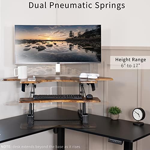 VIVO Rustic Vintage Brown 43 in Corner Desk Converter, DESK-V000VCN