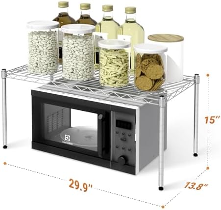 Simple Deluxe 1-Tier Shelving Units, 29.92" W x 13.78" D x 14.96" H Steel Wire Rack Storage Shelving Organizer, Chrome
