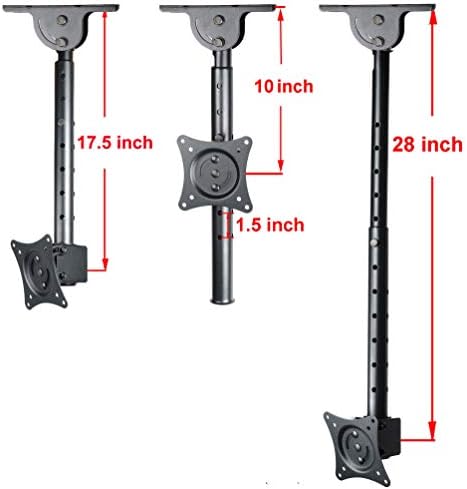 VideoSecu ML405B2 LCD LED UHD Monitor TV Ceiling Mount for Most 19 22 23 24 26 27 28 29 32 39 42 Flat Panel Display with VESA100x100, 75x75, Fit Flat and vaulted Ceiling M0B
