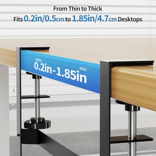 Yecaye Metal Under Desk Cable Management Tray, Clamp-On Desk Shelf