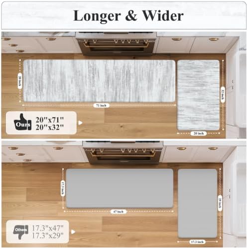 KIMODE Kitchen Mats Cushioned Anti Fatigue,Farmhouse Kitchen Rugs Sets of 2