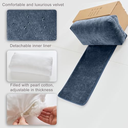 Recliner & Armchair Headrest Pillow - Non-Slip Velvet Cushion for Neck Support & Pain Relief, Navy