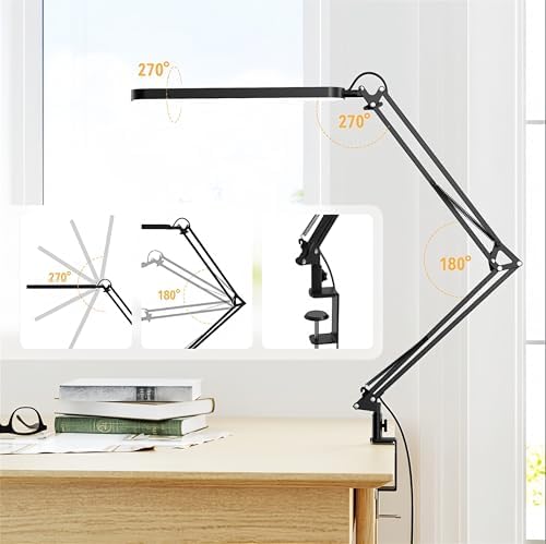 SKYLEO Desk Lamp - LED Desk Light - 5 Color Modes X 11 Brightness Levels, Timmer & Memory Function, Eye Caring, Easy Installation