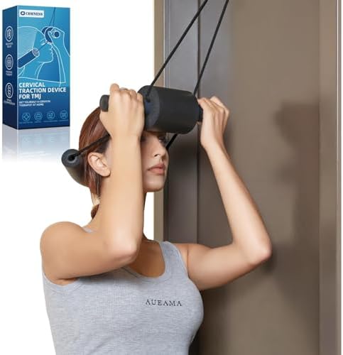 Cervical Neck Traction Device for Home Use, Restore The Natural Curve of The Neck, Neck Stretcher Mochine Over Door for Neck Pain Relief. (Thick)