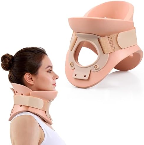 5 1/4 In Rigid Neck Brace Cervical Collar with Neck Support Foam Lightweight Soft Brace, Adjustable Cervical Traction Collar Relieves Neck Pain and Decompression for Men and Women (Neck height 5 1/4 Inch, Large)
