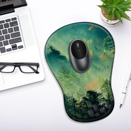 YIWEI Ergonomic Mouse Pad with Wrist Rest for Carpal Tunnel Pain Relief