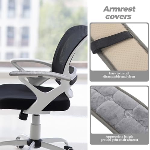 SEWACC 1 Pair Office Chair Armrest Pads, Elastic Arm Rest Covers for Desk Chair, 17.71 x 3.93 Inch