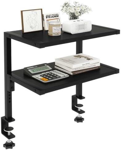 IBUYKE Clamp on Desk Organizer Shelf,Desk Extender Shelves UTMZ007B