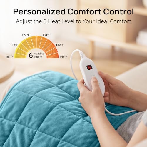 Weighted Heating Pad, Extra Large Electric Heating Pad for Back, 33" × 17"