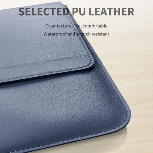 4 in 1 Ergonomic Workstation Set - Foldable Laptop Sleeve and Stand, Premium Leather Portable Computer Riser for 11-17 Inch Laptops, Waterproof Travel Organizer with Cooling Design (Red,16-17")