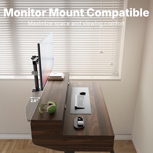 HUANUO 32 x 20 Inch Electric Standing Desk with 4 Drawers, Walnut