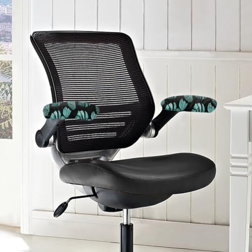 Office Chair-Arm Covers Set of 2, Monstera Leaves Print Office Chair Armrest Covers with Elastic Band, Butterfly Print Stretchy Computer Chair Armrest Covers