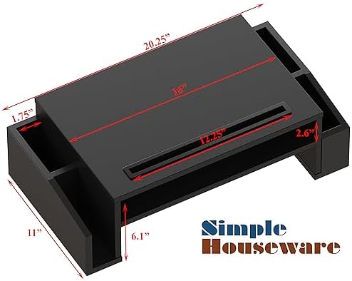 Simple Houseware Desk Monitor Stand Riser w/ Adjustable Tray, Black