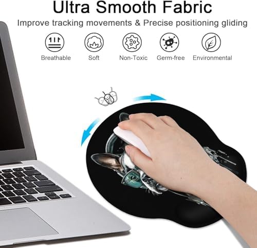 Britimes Ergonomic Mouse Pad with Wrist Support, Bulldog Colorful