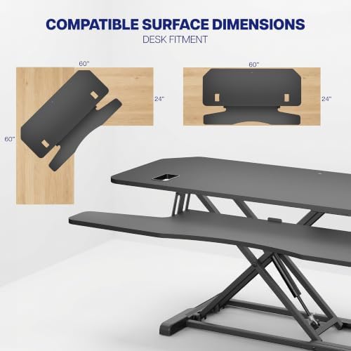 VIVO Black 48 in Corner Standing Desk Converter, DESK-V048KL