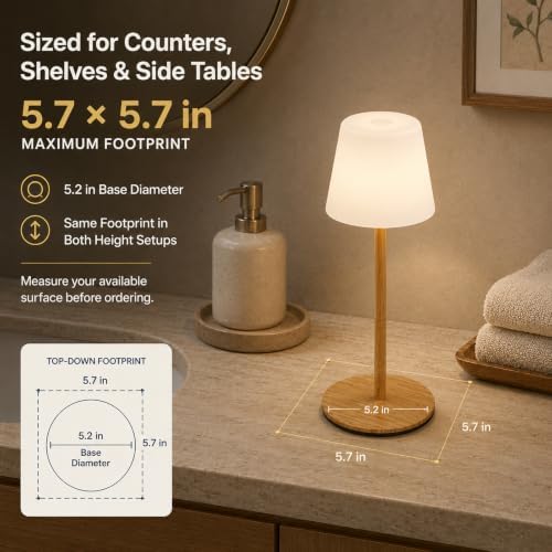 Shower Lamp Rechargeable Waterproof Lamp, Cordless Table Lamp for Bathroom