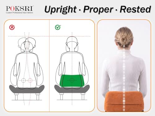 Lumbar Support Pillow,Back Pain Relief Cushion,fits tightly around the waist,Memory Foam,Skin-friendly Suede Fabric,fit Car Drive,Office chair,Rest seat,Improve Posture,Portable,15.5''Lx 8.7''H