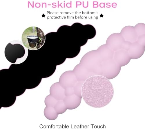 JIKIOU Upgrade Leather Cloud Wrist Rest for Keyboard and Mouse & Cup Pad