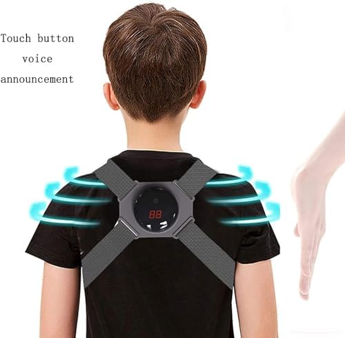 Corrector Smart Posture Monitor Posture Reminder Belt for Men and Women with Vibration Support Straightener Improves Posture and Pain Relief for Spine,Back Neck and Shoulder (Color : Touch)