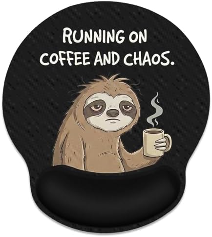 Britimes Ergonomic Mouse Pad with Wrist Support, Sloth Coffee