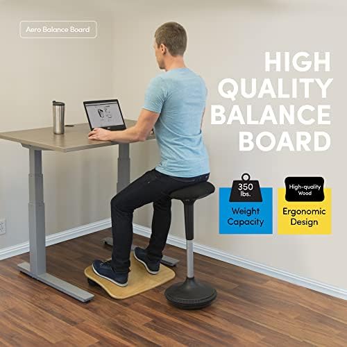LifeSpan Fitness Aero standing balance board for standing desks, Anti-Fatigue, Health and Comfort 23x16x4.5 inch, Light Birch Wood