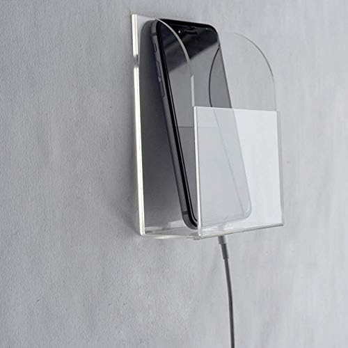 VANCORE Clear Wall Mounted Charging Station - Smart Phone & TV Remote Control Holder (1 Hole)