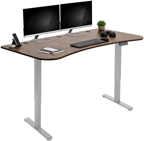 VIVO Rustic Vintage Brown 60 x 24 in Standing Desk, DESK-KIT-E2G1N