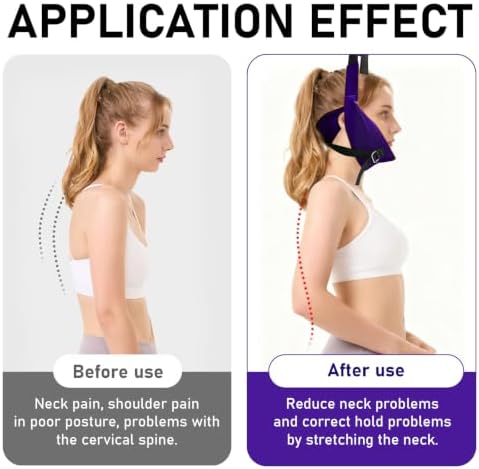 Cervical Neck Traction Device Over Door for Home Use Portable Neck Stretcher Hammock Decompression Home Physical Therapy