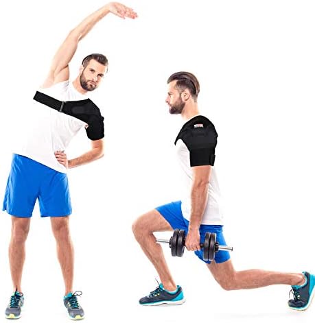 Shoulder Brace for Men and Women Rotator Cuff - for Bursitis, Dislocated AC Joint, Labrum Tear, Tendonitis,Neoprene Compression Support Sleeve for Left and Right Hand (Black L-XL)