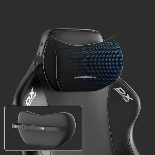 DXRacer Gaming Office Chair Neck Support Headrest Pillow with Adjustable Strap, Ergonomic Car Head Rest Pillow for Driving Seat (Black)