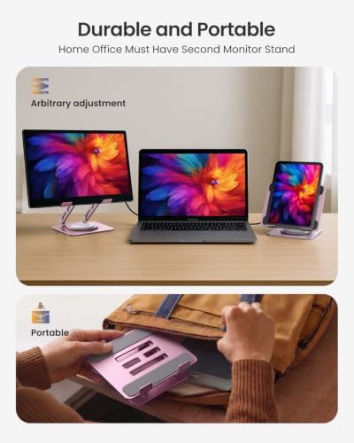 LOXP Tablet Stand, Heavy-Duty Base for iPad Stand for Desk - Purplish Pink