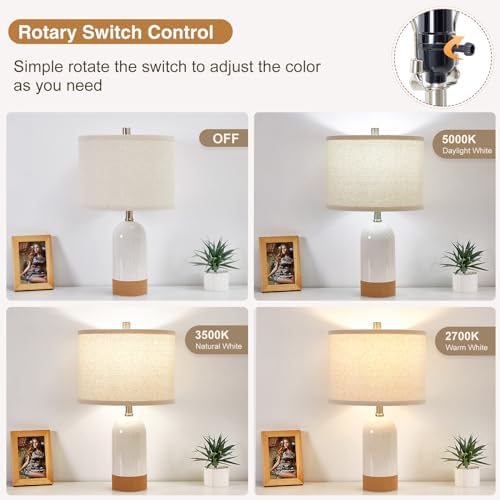 GyroVu Table Lamps Set of 2, Bedside Table Lamp for Bedroom Living Room
