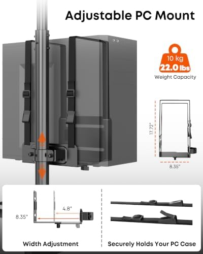 Mobile Computer Workstation Cart for 17''-32” Screens, 3-in-1