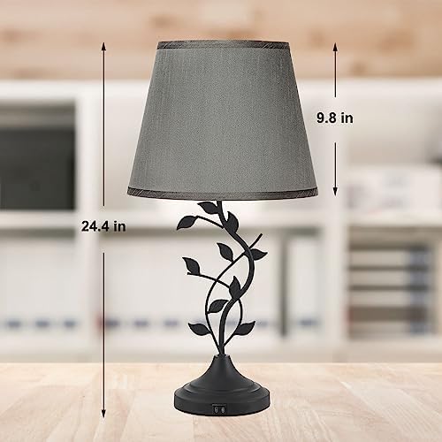 Kakanuo Table Lamp for Living Room, Bedside Lamp for Bedroom, Rustic Lamp
