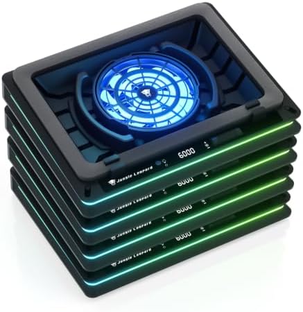 D16 15.6"-19" Gaming Laptop Cooling Pad, USB-A, RGB, Black - 4 Packs