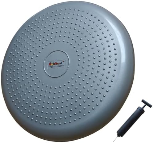 AppleRound Inflated Wobble Cushion with Hand Pump, Air Stability Board (Extra Thick), Core Balance Disc for Adults, Sensory Wiggle Seat for Kids, Flexible Seating for All Age, 13.5in / 34cm Diameter