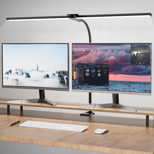 Hensam 31.5in Desk Lamps for Home Office, LED Desk Light with Clamp