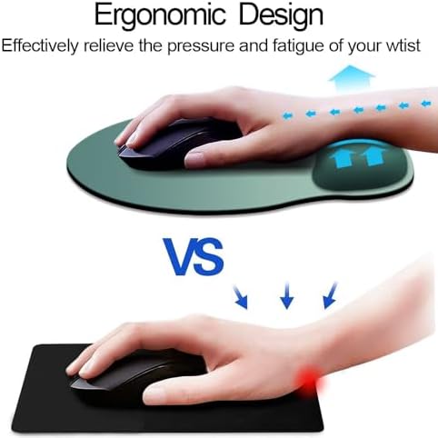 DOOKE ErgoComfort Wrist Rest Mouse Pad-Ergonomic Office Mousepad with Wrist Support-Non-Slip, Design Desk Accessories Mat for Home&Game Decor Bistro Green