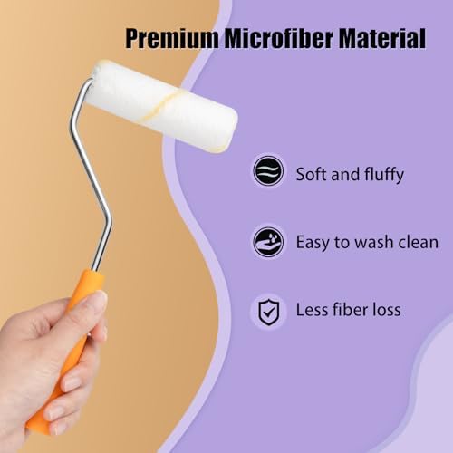 Mister Rui 10 Pieces 4-Inch Small Paint Roller Covers Microfiber Rollers