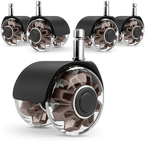 Omyoffice 2" Office Chair Wheels Set of 5, Brown Heavy Duty Chair Caster