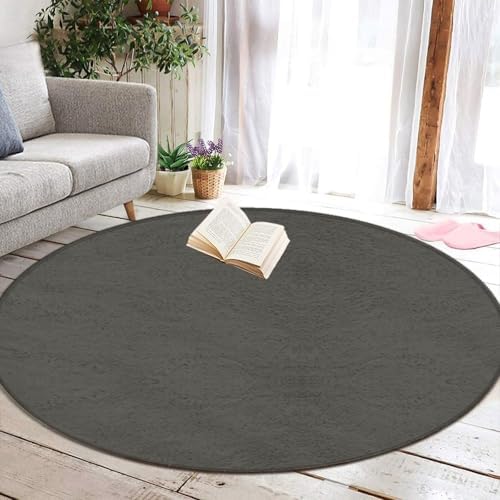 Highly Premium Quality Floor Mat, Office Chair Decor Mat, Room Sofa Yoga Soft Round Carpet Grey, 24inch