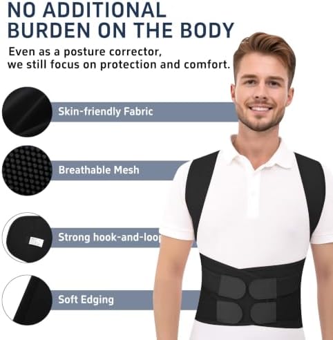 Posture Corrector for Women and Men Shoulder Back Brace (Black, Small)