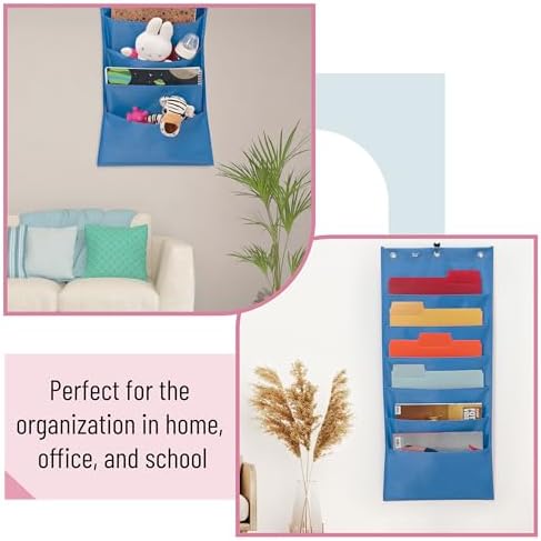 Mr. Pen- Hanging Wall File Organizer, 6 Pocket, Blue