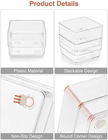 SMARTAKE 29 PCS Drawer Organizer, 4-Size Desk Bathroom Drawer Organizer