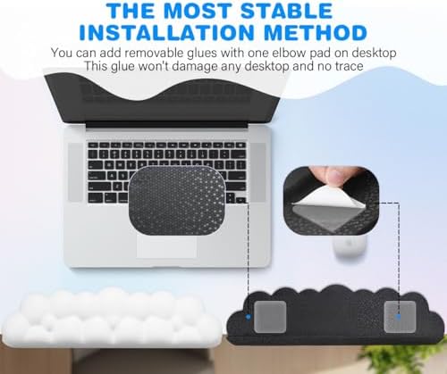 JIKIOU L-Shaped Desk Elbow Pad for Desk,Memory Foam Elbow Support Pad 2Pack