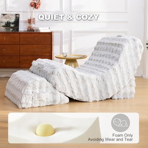 Quiet Rocking Chair, 3-in-1 Adjustable Boneless Floor Recliner for Adults
