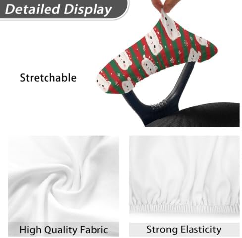 Office Chair Arm Covers Set of 2, Christmas Cat Snowflake Printed Soft Stretch Office Computer Chair Armrest Covers with Elastic Edge, Universal Fit, Home Decor